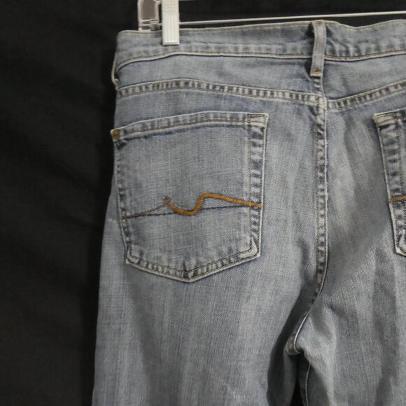7 FOR ALL MANKIND | size 36 | Faded Blue Denim Jeans | Made In The USA - Picture 9 of 15